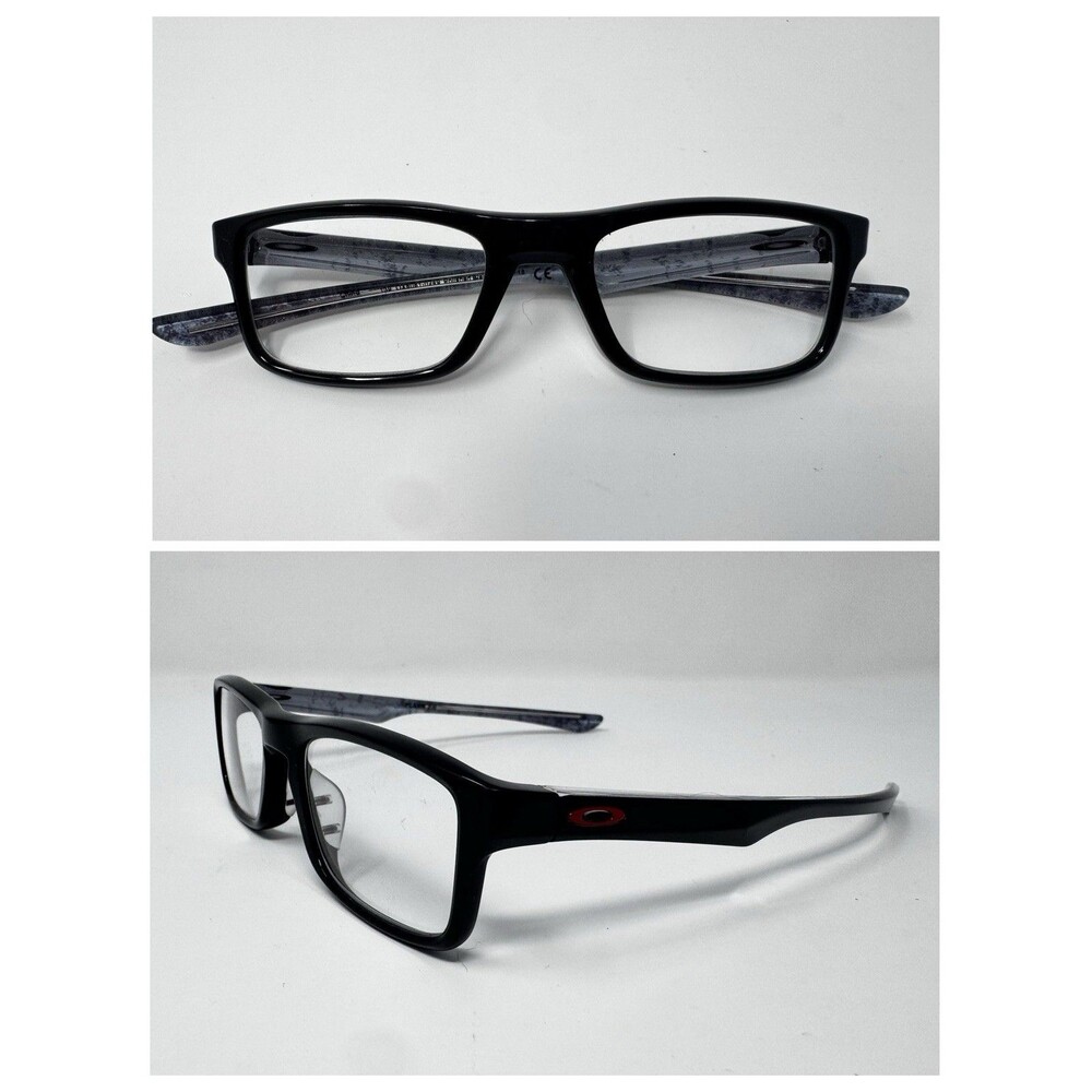 Oakley Plank 2.0 OX8081-0249 Polished Black Red Logo Eyeglass Frames 49-18-139